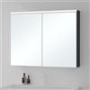 Mai & Mai Armadietto a Specchio 90x70cm, Specchio con Pensile per Bagno con 2 Ante Antracite opaco Spiegelschrank 03