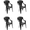 HOUSE COLLECTION, POLTRONE CAPRI, CON BRACCIOLI, IN POLIPROPILENE, ANTRACITE (ARE127x4)