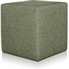 Deshome Pouf poggiapiedi cubo 43x43x44 cm Stoffa Idrorepellente: Pouf Design Moderno per Divano Soggiorno Camera da Letto, Puff poggiapiedi, Pouffe Salotto Minerva (Verde Oliva)