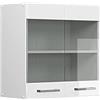 Vicco Mobile da cucina in vetro R-Line, Bianco lucido, 60 cm