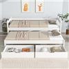 KUAKE 90 x 200 cm, con letto estraibile, con 2 cassetti, matrimoniale, letto per giovani, lettino per bambini, pino, bianco