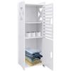 WODFARR Armadietto da bagno stretto, mobile di stoccaggio, piccolo mobile per WC con anta e ripiani per piccoli spazi (24 x 22 x 75 cm)
