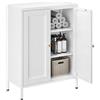 MetaCate lnov Mobile Armadietto in Metallo 2 Ante con 2 Ripiani Regolabili, Chiusura Magnetica, Mobile Autoportante da Terra per Casa Ufficio Cucina Bagno 30 x 60 x 80 cm, Bianco