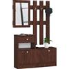 AKORD | Guardaroba Completo 2 Pezzi | Scarpiera con Piano e Cassetto 90 x 70 x 25 cm | e Appendiabiti a Muro con Specchio 90 x 100 cm | Set Completo Ingresso | Peso 39 kg | Wenge