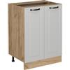 Vicco Mobiletto base cucina R-Line, Bianco country, 60 cm