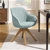 Zouron sedie da pranzo,sedie da ufficio per la casa, poltrone da salotto（Rotazione a 360°）,Ergonomia,blu brillante（Cotone lino + Legno）,Una sedia