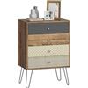 HOMCOM Cassettiera 4 cassetti con gambe d'acciaio 60x39x86cm Multicolore
