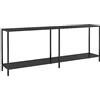 vidaXL Tavolo Consolle Nero 200x35x75,5 cm in Vetro Temperato