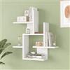 [en.casa] Scaffale da Parete Moderno Design Geometrico Mensola da Muro Libreria Sospesa per Soggiorno Ufficio Camera 66 x 63 x 15 cm Bianco