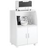 SoBuy Mobile Cucina Salvaspazio con Ante e Ripiano Regolabile - Carrello con Ruote Compatto per Microonde, Stampa o Caffè - Credenza Cucina Moderna Bianca 92x59x40 cm FRG241-W