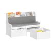 SoBuy Panca per Bambini con Ruote Libreria con Scatola Portaoggetti Panca per Scarpe con Cuscino Sedile Bianco 100x45x70cm KMB66-W