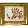 sicilia bedda - Quadro in Corallo Rosso del Mediterraneo 21x26 - Prodotto Artigianale Idea Regalo (Cornucopia)