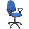 SEDIAOFFICE - Sedia Direzionale Ufficio a Contatto Permanente, Sedia da Ufficio Ergonomica Ideale per Chi Passa Tante Ore Seduto, Made in Italy (Ruote Base, Blu Tessuto)