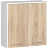 AKORD | Mobile Alto da Bagno FIN W30 a 1 Anta | Armadio a Muro Sospeso | Porta con Montaggio a Destra o a Sinistra | 30 x 60 x 22,5 cm | Peso 18 kg | Bianco | Rovere Sonoma