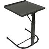HUOLE Scrivania per Laptop, Tavolino da Divano Laterale Porta PC con Altezza Regolabile e Ruote, Supporto Computer per Casa e Ufficio, Metallo e Legno-43 * 43 * 69 cm (nero)