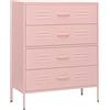 vidaXL Cassettiera Rosa 80x35x101,5 cm in Acciaio