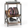 COSTWAY Tavolino da Divano a 3 Livelli con Ripiani, Tavolino da Salotto Industriale con Ripiano a V Traverse e Piano Liscio, Tavolino Robusto per Soggiorno, Camera da Letto e Ufficio, Marrone