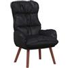 vidaXL poltrona Nero 69 x 74 x 93 cm Pelle Artificiale, Poltrona alla moda, sedia moderna per relax, comoda e resistente in ecopelle per soggiorno, ufficio