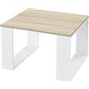 ML DESIGN modern living ML-Design Tavolino da Salotto Quadrato 65 x 65 x 40 cm Aspetto Rovere-Bianco Tavolo Basso in Truciolato Rivestito in Melamina per Soggiorno Divano Ufficio Lounge Design Moderno