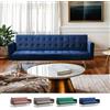 Produce Shop Divano Letto Moderno clic clac 3 posti in Velluto Gambe Dorate Caullae - Blu
