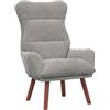 vidaXL poltrona Grigio chiaro 69 x 74 x 93 cm Velluto, Poltrona elegante, design moderno, accogliente in velluto, sedia da salotto, arredo indoor stiloso