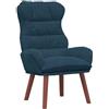 vidaXL poltrona Blu 69 x 74 x 93 cm Velluto, Poltrona elegante per il soggiorno, comoda in velluto, resistente, ideale per leggere e rilassarsi