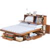 Memomad Set Bali Caramello: letto matrimoniale 160x200 + testiera 170 + rete a doghe. Letto e testiera in legno di pino massiccio con molto spazio di stoccaggio e cassetti, ideale per piccole stanze