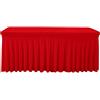 FANSU Tovaglia in Spandex Rettangolare, Gonne Tovaglia Gonne per Tavolo Feste Tovaglie Antimacchia Elastico Elasticizzato per Compleanno Matrimonio Nozze Banchetto (6FT/183x76cm,Rosso)