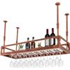 Begoniape Scaffale da soffitto per bottiglie di vino, in stile retrò, decorazione in ferro, regolabile in altezza, fino a 50 kg, per bar, caffè, cucina, bronzo (100 x 35 x 55 cm)