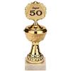 Brubaker Coppa Trofeo d'orata con la cifra dell'anno - con Base in Marmo Levigato - per anniversari o Compleanni 50