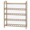 vetrinein rete Vetrineinrete® Scarpiera scaffale in Legno 3 4 5 Ripiani Porta Scarpe impilabile Organizer mensola salvaspazio (5 Ripiani) P4