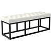 CLP Panca Polson, Moderna, Struttura nera, Velluto, Trapuntata, Protezioni per pavimenti, Design Colore:crema;Dimensione:120 cm