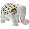 Hervit Decorazione statuina Elefante Porcellana Bianca e Oro Traforata 35x22 cm