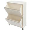 Duoruameng Scarpiera stretta con 2 alette e ruote, robusta scarpiera per 4 paia di scarpe, 40 x 19,5 x 60,5 cm, colore bianco