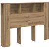 vidaXL Mobiletto con testiera in rovere artigianale 140x18,5x102,5 cm in legno ingegnerizzato
