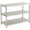 FUNYSF Mensole da cucina in acciaio inox, per carichi pesanti, 3 ripiani, 80 x 80 x 40 cm