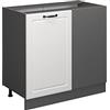 Vicco Mobile ad angolo cucina R-Line, Bianco country, 86 cm | Frontale in MDF · Senza piano di lavoro · Piedini regolabili in altezza · 1 Anta · Ampio spazio interno ✓