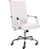 CLP Sedia Ergonomica Per Ufficio Amadora I Sedia Regolabile In Altezza E Girevole A 360 Gradi I Rivestimento In Similpelle O Tessuto | Colore bianco Materiale Ecopelle