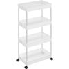 A.M.C. Carrello Portaoggetti con Ripiani, Carrellino Cucina Salvaspazio a Ruote, carrello scorrevole, Scaffale alto e Stretto per cucina, bagno, lavanderia, camera da letto, spazi stretti (40x22x87)