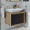 ROOMART - Mobili da bagno - Atlantic - Lavabo in ceramica con mobiletto da 65 cm, 85 cm, 100 cm, colore bianco - rovere antracite - bianco (rovere antracite, 65 cm)