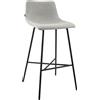 CLP Sgabello da Bar Imbottito Altona, Sedia da Bar con Schienale e poggiapiedi, Sgabello Moderno per Cucina, con Struttura in Metallo Nero, Colore:Grigio, Materiale:Stoffa
