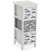 VERSA Clouds Mobile per Il Bagno, Arredo Bagno, Cassettiera con 3 cassetti per organizzare, contenimento Moderno e Divertente, Misure (A x L x l) 62 x 29 x 25 cm, Legno, Colore Grigio e Bianco