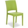 REDÒKASA Sedia in polipropilene FLORA, MADE IN ITALY, impilabile, resistente ai raggi UV, design moderno, ideale per interno ed esterno (1, Verde lime - Senza Braccioli)