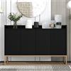 KecDuey Cassettiera credenza metallo dorato 120x30x80 cm portalessa nera minimalista sala da pranzo soggiorno cucina