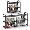 SONGMICS Scarpiera Espandibile, Scaffale per Scarpe, Ripiani Regolabili, Robusta e Resistente, per Ingresso Armadio Soggiorno, 3 Ripiani, Nero Inchiostro LMR036BD01