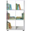 MAKA change your life quality Libreria Scaffale per Soggiorno 6 Ripiani Scaffalatura Portaoggetti Libri Svuotatasche in Legno con Rivestimento Laminato Verticale Orizzontale Mobiletto Cucina Ufficio Studio (Bianco, Socrate)