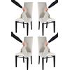 t m c s Tommychairs - Set 4 sedie con cuffia sfoderabile modello Jazz per cucina e bar, struttura in faggio anilina nera, seduta e schienale imbottiti e rivestiti con cuffia in tessuto bianco ostrica