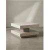KADIMA DESIGN Tavolino da salotto quadrato 60x60x34 cm effetto pietra beige con ripiano