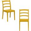 REDÒKASA Set 2 sedie in polipropilene modello REA, MADE IN ITALY, impilabile, resistente ai raggi UV, design classico paesano ideale per sala da pranzo, cucina, bar, ristoranti, veranda o giardino (Senape, 2)