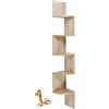 HUOLE Libreria Angolare - Libreria Angolare a Parete Stile Nordico, Moderna e Minimalista, con 5 Mensole, Robusta e Resistente, di Colore Rovere Sonoma (20 * 20 * 120 cm (colore rovere))